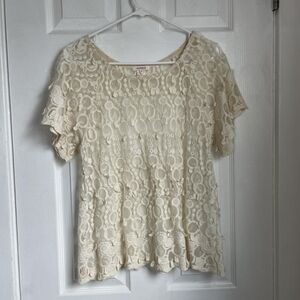 Cream Lace Top